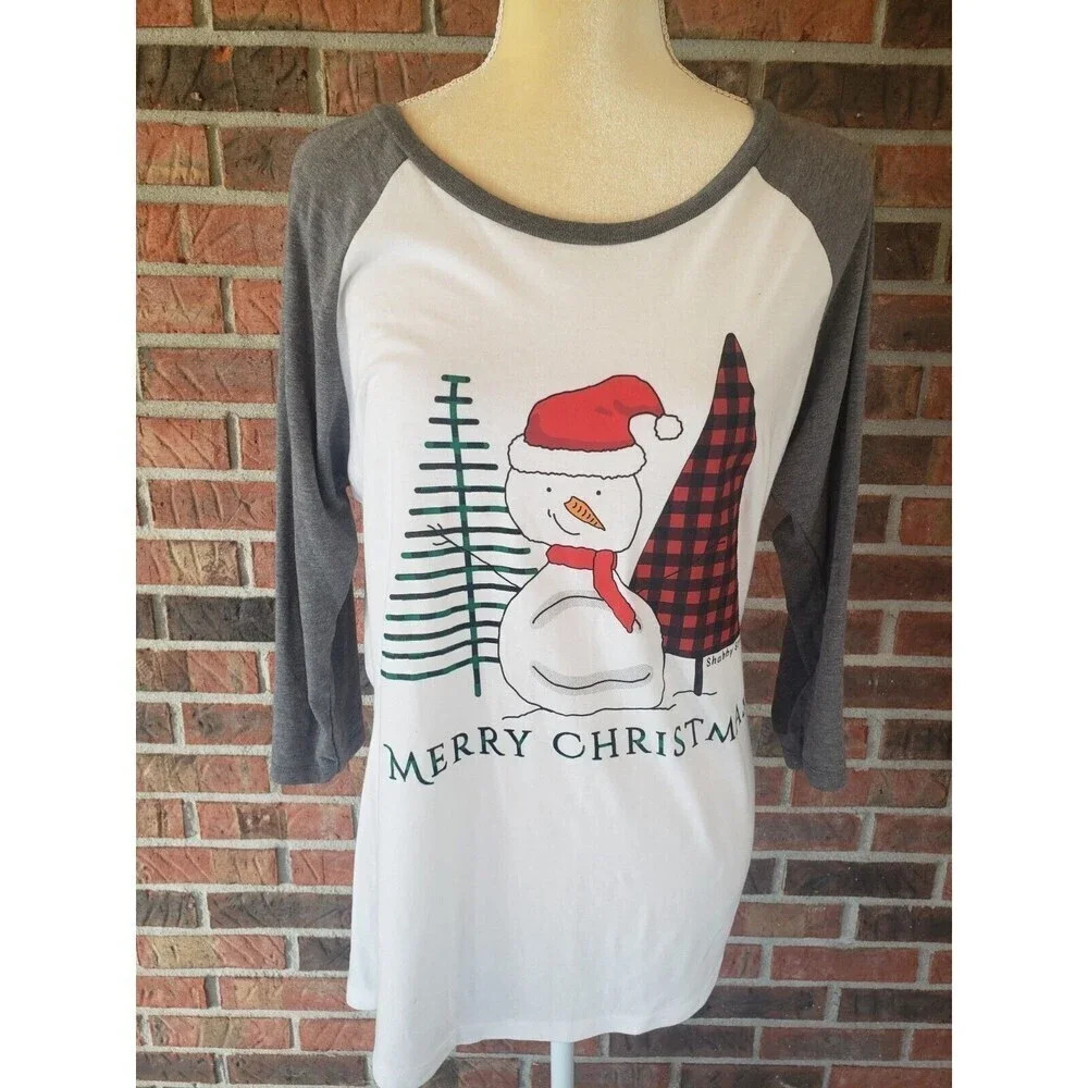 Christmas 3/4 Sleeve T Shirt Unbranded Women's Size L NWOT